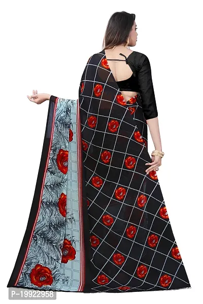 Beautiful Black Georgette  Self Pattern Saree For Women-thumb4