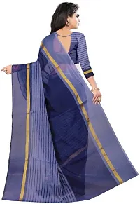 Beautiful Blue Polycotton  Self Pattern Saree For Women-thumb2