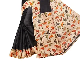 Beautiful Black Khadi  Self Pattern Saree For Women-thumb4