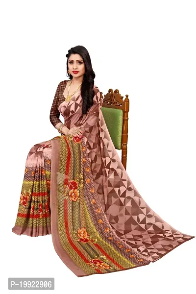 Beautiful Brown Georgette  Self Pattern Saree For Women-thumb3