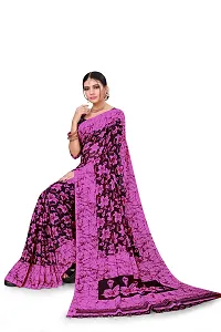 Beautiful Pink Georgette  Self Pattern Saree For Women-thumb3