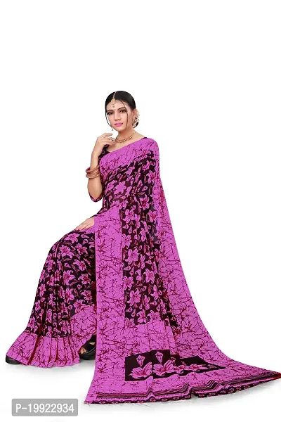 Beautiful Pink Georgette  Self Pattern Saree For Women-thumb4