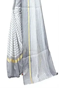 Beautiful Indigo Polycotton  Self Pattern Saree For Women-thumb3