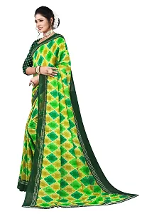 Beautiful Green Georgette  Self Pattern Saree For Women-thumb1