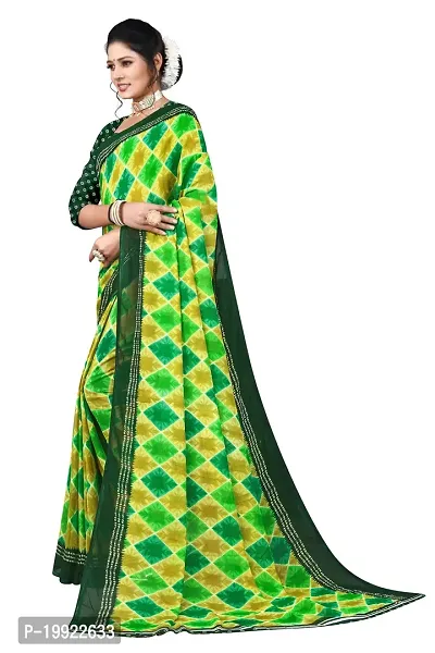 Beautiful Green Georgette  Self Pattern Saree For Women-thumb2