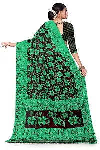 Beautiful Green Georgette  Self Pattern Saree For Women-thumb4