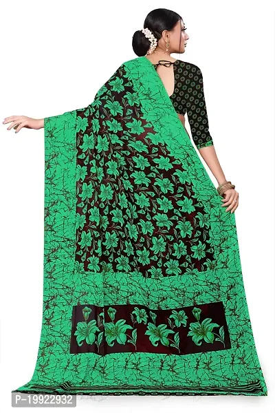 Beautiful Green Georgette  Self Pattern Saree For Women-thumb5