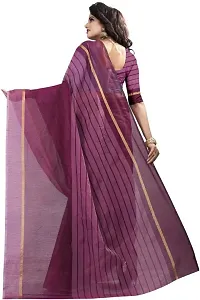 Beautiful Magenta Polycotton  Self Pattern Saree For Women-thumb2