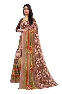 Beautiful Brown Georgette  Self Pattern Saree For Women-thumb1