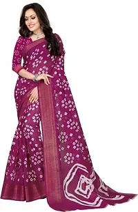 Beautiful Magenta Cotton Silk  Self Pattern Saree For Women-thumb1