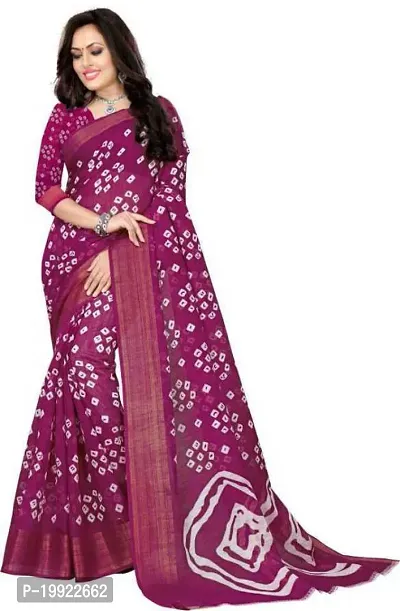 Beautiful Magenta Cotton Silk  Self Pattern Saree For Women-thumb2