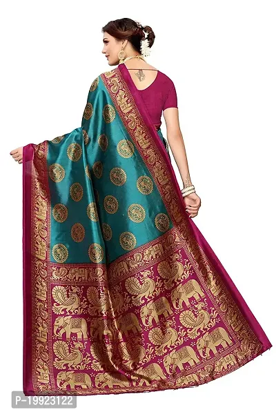 Beautiful Green Art Silk  Self Pattern Saree For Women-thumb2