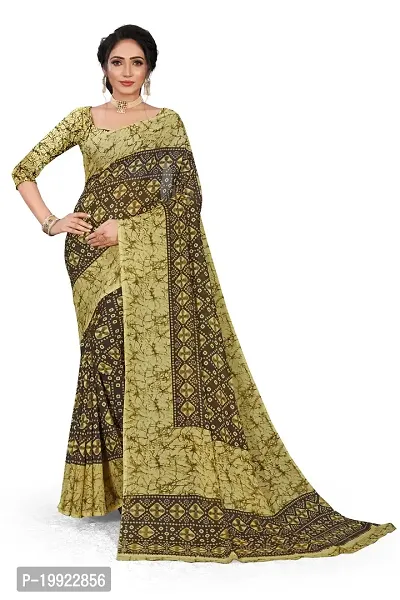 Beautiful Khaki Georgette  Self Pattern Saree For Women