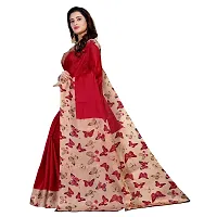 Beautiful Red Khadi  Self Pattern Saree For Women-thumb1