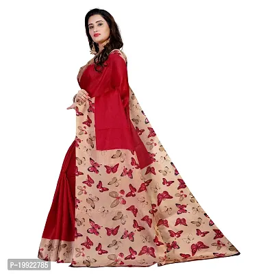 Beautiful Red Khadi  Self Pattern Saree For Women-thumb2