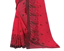 Beautiful Maroon Georgette  Self Pattern Saree For Women-thumb1