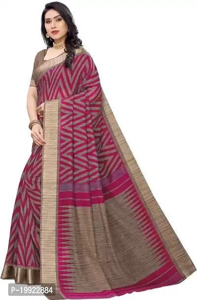 Beautiful Green Cotton Blend  Self Pattern Saree For Women-thumb2