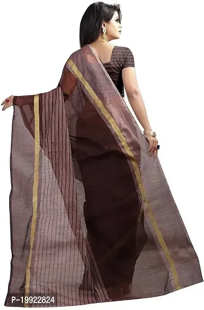 Beautiful Brown Polycotton  Self Pattern Saree For Women-thumb3