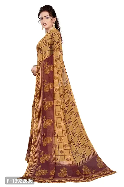 Beautiful Maroon Georgette  Self Pattern Saree For Women-thumb3