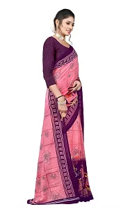 Beautiful Pink Georgette  Self Pattern Saree For Women-thumb2