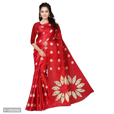 Beautiful Red Khadi  Self Pattern Saree For Women