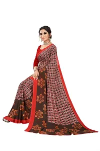 Beautiful Brown Georgette  Self Pattern Saree For Women-thumb3