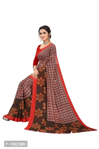 Beautiful Brown Georgette  Self Pattern Saree For Women-thumb4