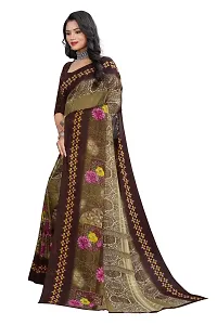 Beautiful Brown Georgette  Self Pattern Saree For Women-thumb1