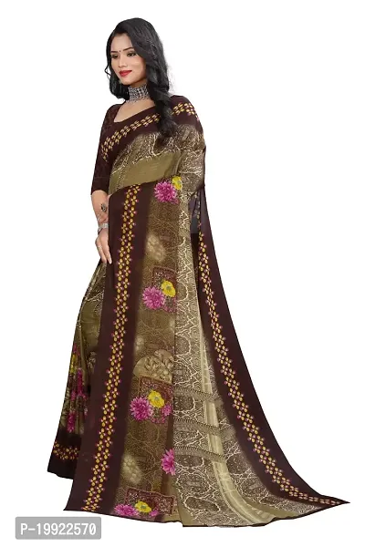 Beautiful Brown Georgette  Self Pattern Saree For Women-thumb2