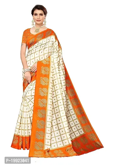 Beautiful Orange Art Silk  Self Pattern Saree For Women-thumb0