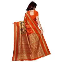 Beautiful Orange Art Silk  Self Pattern Saree For Women-thumb2