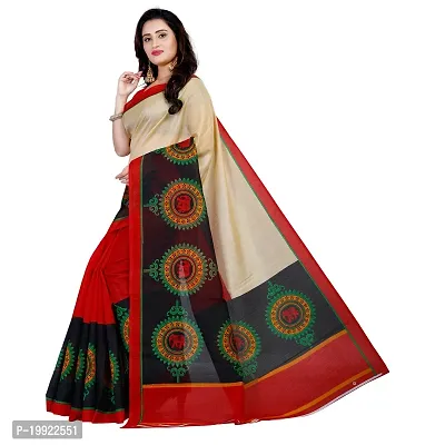 Beautiful Red Art Silk  Self Pattern Saree For Women-thumb2