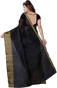 Beautiful Black Polycotton  Self Pattern Saree For Women-thumb2