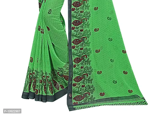 Beautiful Green Georgette  Self Pattern Saree For Women-thumb2