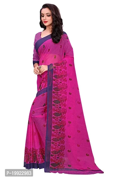 Beautiful Pink Georgette  Self Pattern Saree For Women-thumb4