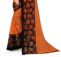 Beautiful Orange Georgette  Self Pattern Saree For Women-thumb1