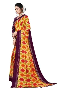 Beautiful Red Georgette  Self Pattern Saree For Women-thumb1