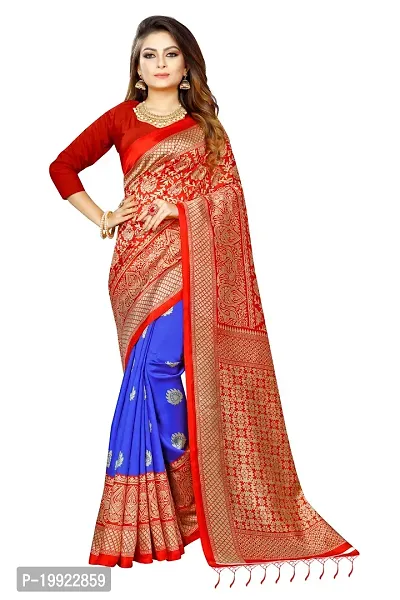 Beautiful Red Art Silk  Self Pattern Saree For Women-thumb0