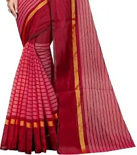 Beautiful Red Polycotton  Self Pattern Saree For Women-thumb3