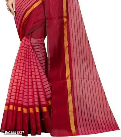 Beautiful Red Polycotton  Self Pattern Saree For Women-thumb4