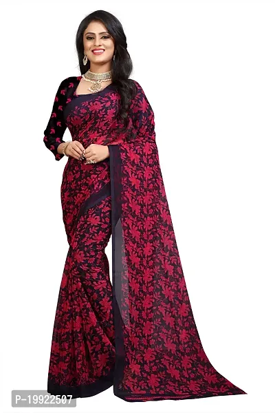 Beautiful Pink Georgette  Self Pattern Saree For Women