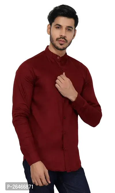 Reliable Maroon Cotton Solid Short Sleeves Casual Shirts For Men-thumb0