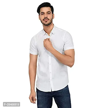 Reliable White Cotton Solid Long Sleeves Casual Shirts For Men-thumb0