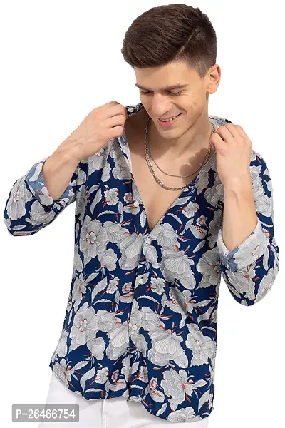 Reliable Multicoloured Cotton Printed Long Sleeves Casual Shirts For Men-thumb0