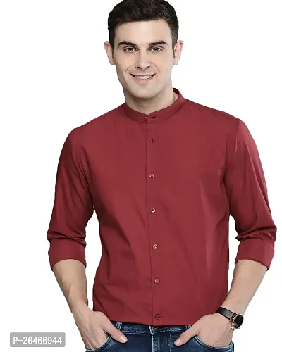 Reliable Maroon Cotton Solid Short Sleeves Casual Shirts For Men-thumb0