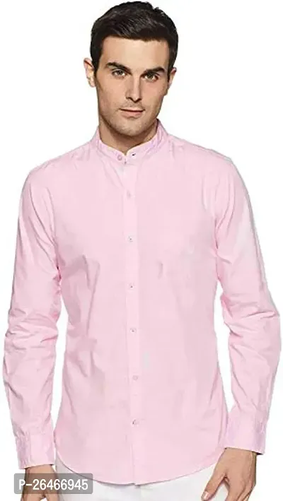 Reliable Pink Cotton Solid Long Sleeves Casual Shirts For Men