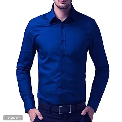 Reliable Navy Blue Cotton Solid Short Sleeves Casual Shirts For Men-thumb0