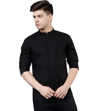 Trendy Long Sleeves Solid Casual Shirt For Men