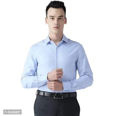 Reliable Blue Cotton Solid Long Sleeves Casual Shirts For Men