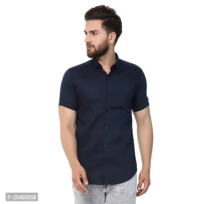 Reliable Black Cotton Solid Short Sleeves Casual Shirts For Men